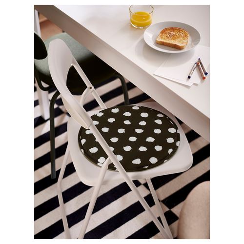 IKEA - ANGSFRAKEN, sandalye minderi, siyah-beyaz, 36 cm