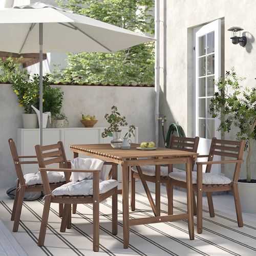 IKEA - ASKHOLMEN, yemek masası ve sandalye seti, koyu kahve