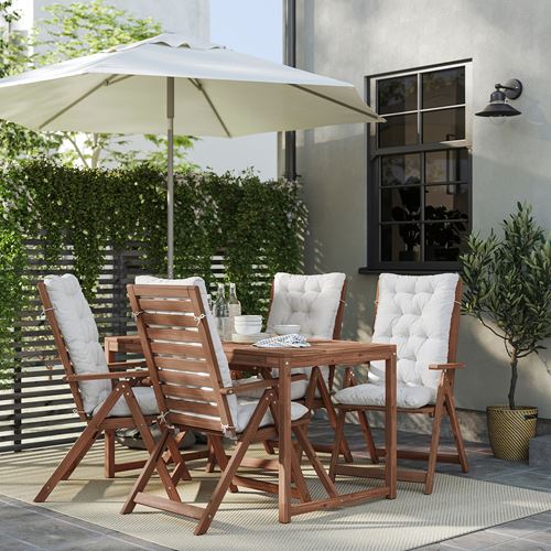 IKEA - NAMMARÖ, yemek masası ve ayarlanabilir sandalye seti, açık kahverengi