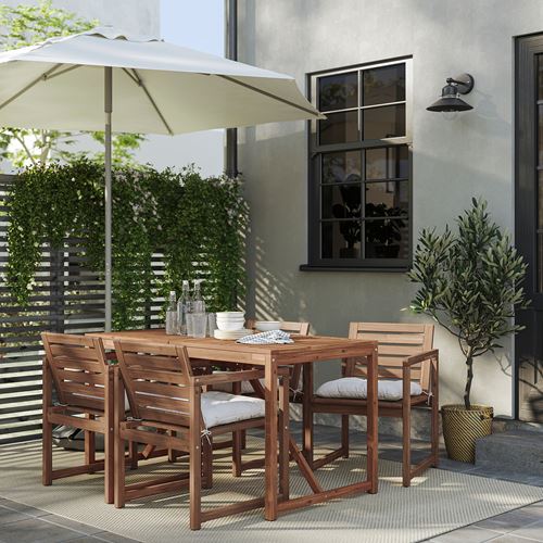 IKEA - NAMMARÖ, yemek masası ve sandalye seti, açık kahverengi
