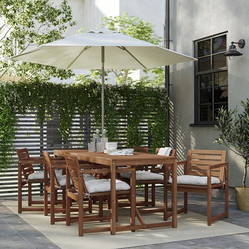 IKEA - NAMMARÖ, yemek masası ve sandalye seti, açık kahverengi