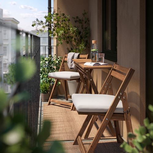 IKEA - NAMMARÖ, katlanabilir masa ve katlanabilir sandalye seti, açık kahverengi