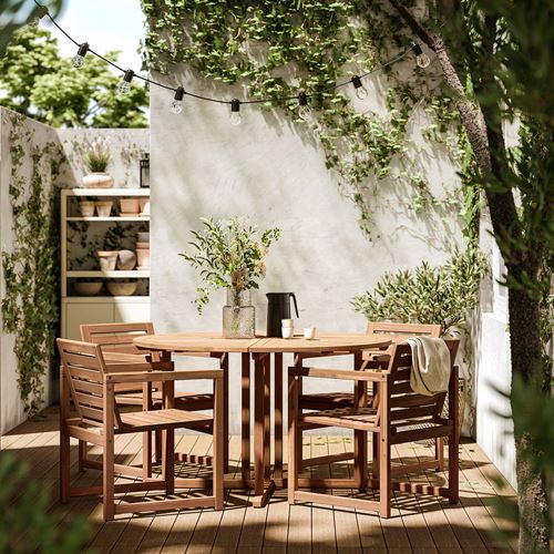 IKEA - NAMMARÖ, yemek masası ve sandalye seti, açık kahverengi