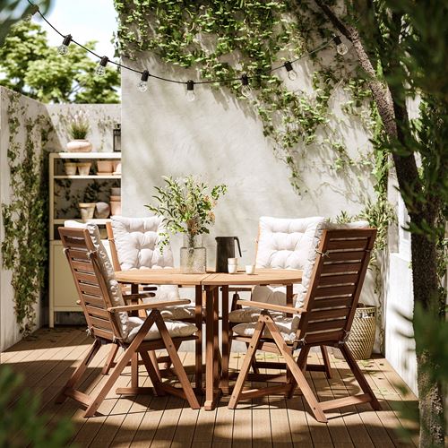 IKEA - NAMMARÖ, yemek masası ve ayarlanabilir sandalye seti, açık kahverengi