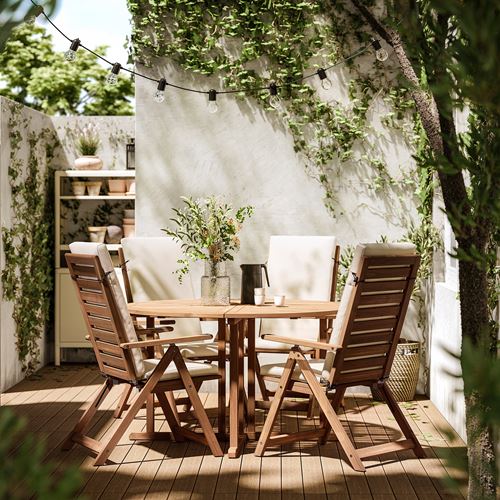 IKEA - NAMMARÖ, yemek masası ve ayarlanabilir sandalye seti, açık kahverengi