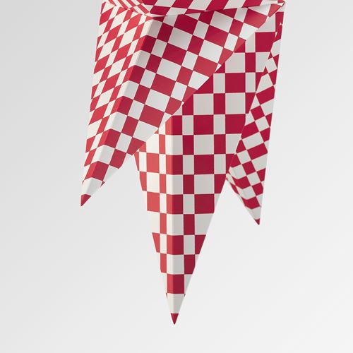 IKEA - STRALA, abajur başlığı, kırmızı-beyaz, 70 cm
