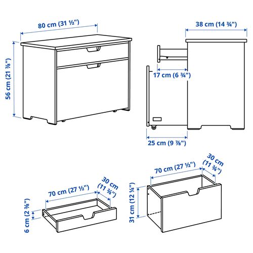 IKEA - KALLSÖ, bank, gri, 80x38x56 cm