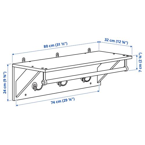 IKEA - KALLSÖ, duvar askısı, gri, 80 cm