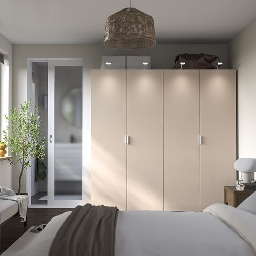 IKEA - PAX/FARDAL, PAX wardrobe, white-high-gloss light orange, 200x60x201 cm