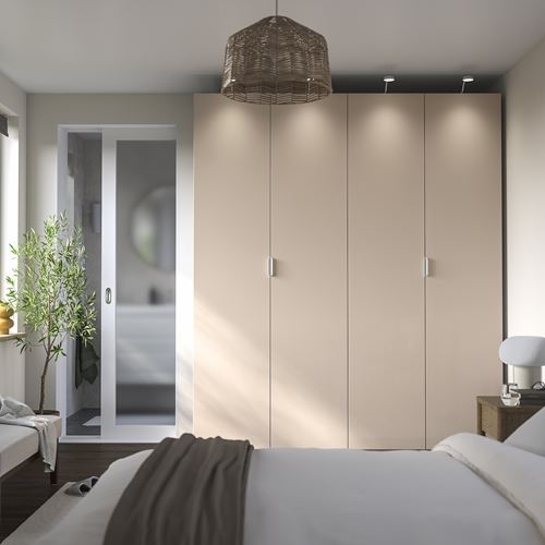 IKEA - PAX/FARDAL, PAX gardırop, beyaz-parlak cila açık turuncu, 200x60x236 cm