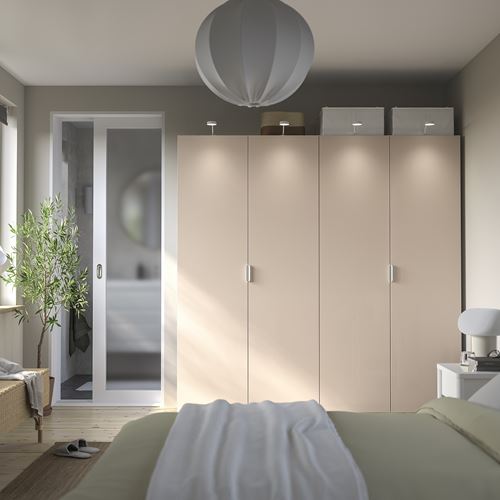 IKEA - PAX/FARDAL, PAX gardırop, beyaz-parlak cila açık turuncu, 200x60x201 cm