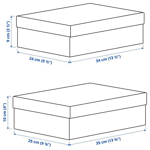 IKEA - RATTAREN, kapaklı kutu, siyah-beyaz
