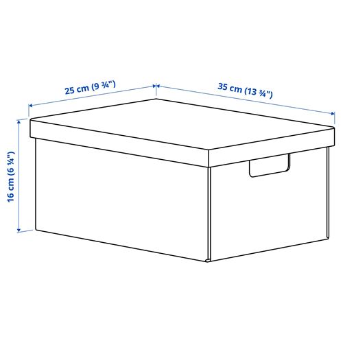 IKEA - FJADERHARV, kapaklı kutu, beyaz, 25x35x16 cm