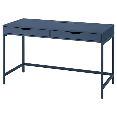 IKEA - ALEX, çalışma masası, mavi-siyah, 132x58 cm