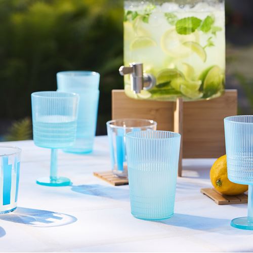 IKEA - KALLSINNIG, şarap kadehi, plastik-mavi, 32 cl