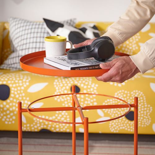 IKEA - GLADOM, tepsili sehpa, parlak turuncu, 45x53 cm