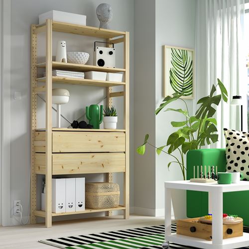 IKEA - IVAR, çekmeceli raf ünitesi, çam, 89x30x179 cm