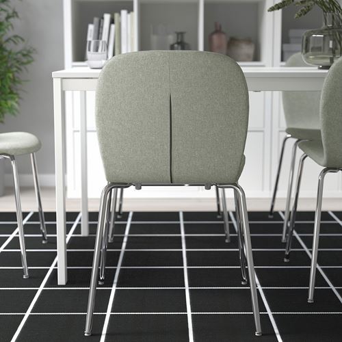 IKEA - KARLPETTER/SEFAST, döşemeli sandalye, gunnared açık yeşil-krom kaplama
