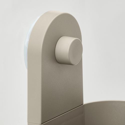 IKEA - ÖBONAS, vantuzlu kutu, gri-bej, 10 cm
