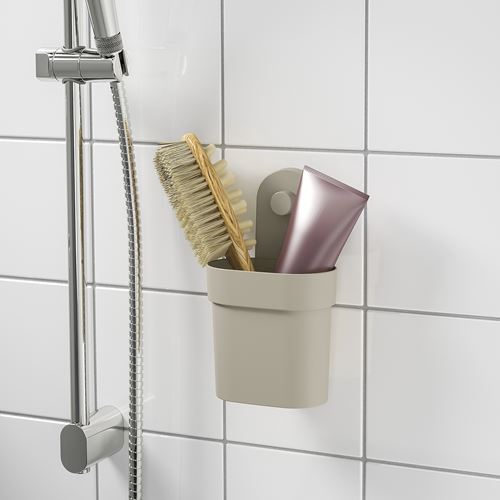 IKEA - ÖBONAS, vantuzlu kutu, gri-bej, 10 cm