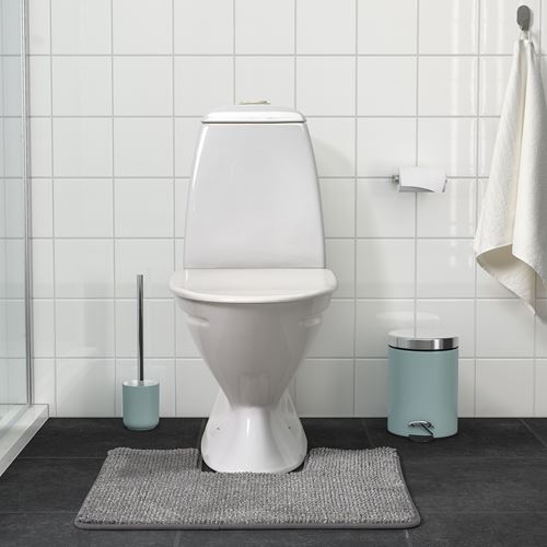 IKEA - TOFTBO, klozet önü paspası, gri-beyaz, 55x60 cm