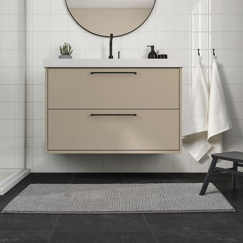 IKEA - TOFTBO, banyo paspası, gri-beyaz, 60x120 cm