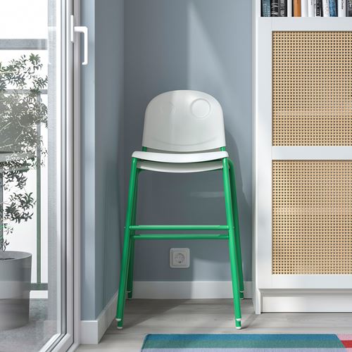 IKEA - VILDGAS, çocuk sandalyesi, beyaz-yeşil