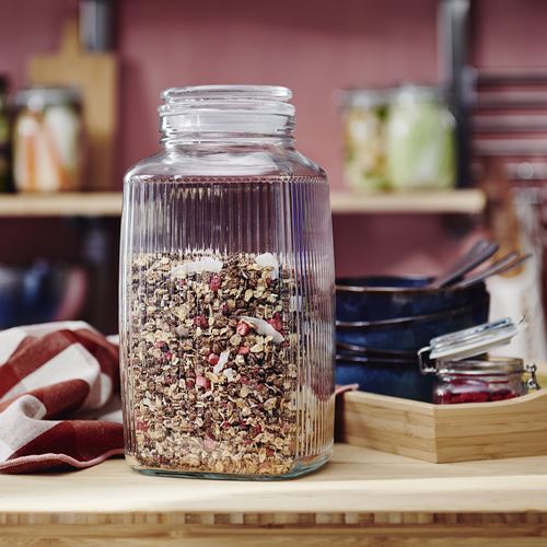 IKEA - KÖSSEBAR, kapaklı cam kavanoz, cam, 3 lt