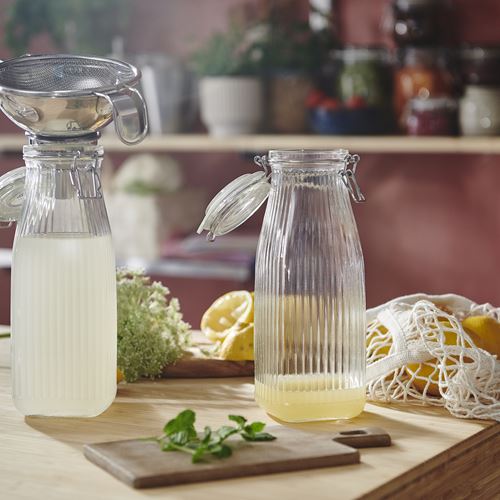 IKEA - KÖSSEBAR, kapaklı cam şişe, cam, 1 lt