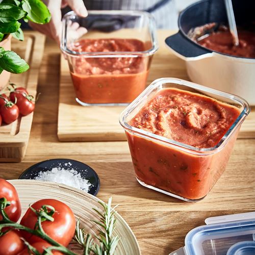 IKEA - IKEA 365+, glass food container with lid, glass-plastic, 1,2 l