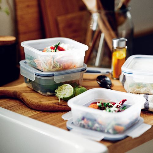 IKEA - IKEA 365+, plastic food container set, transparent, 750 ml