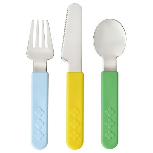 IKEA - SMASKA, bebek çatal bıçak seti, çok renkli