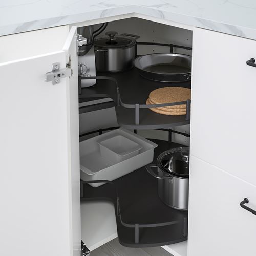 IKEA - UTRUSTA, köşe alt dolap kiler rafı, gri, 88 cm
