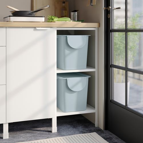 IKEA - TRÖSKNING, atık ayırma kutusu, açık gri-mavi, 25 lt