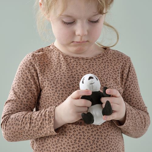 IKEA - DJUNGELSKOG, soft toy, black-white, 11 cm