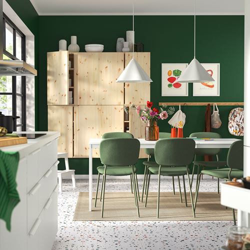 IKEA - VIHALS, açılır yemek masası, beyaz, 4-6 kişilik
