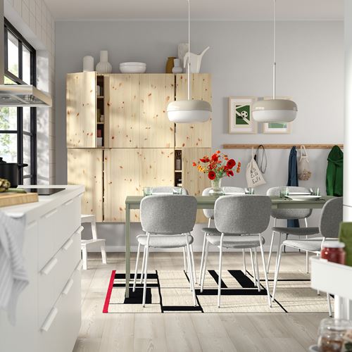 IKEA - VIHALS, upholstered chair, white-tibbleby beige grey