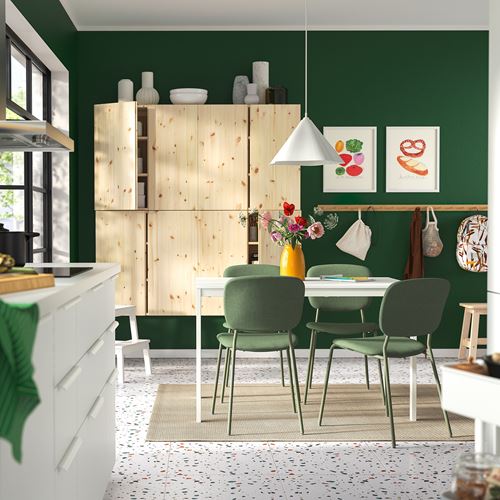 IKEA - VIHALS, açılır yemek masası, beyaz, 4-6 kişilik