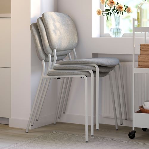 IKEA - VIHALS, upholstered chair, white-tibbleby beige grey