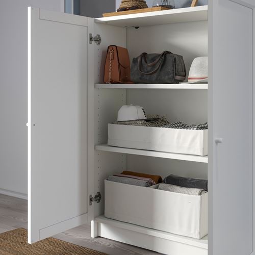 IKEA - BILLY, bookcase with door, white, 80x30x106 cm