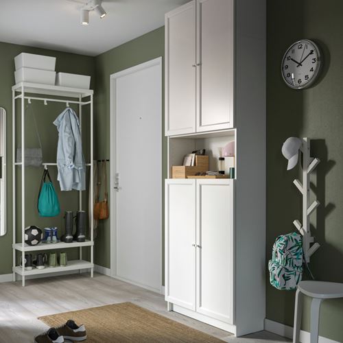 IKEA - BILLY, bookcase with door, white, 80x30x237 cm