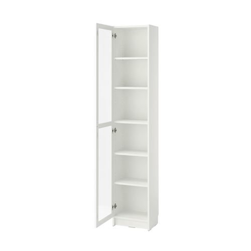 IKEA - BILLY, bookcase with glass door, white/glass, 40x30x202 cm