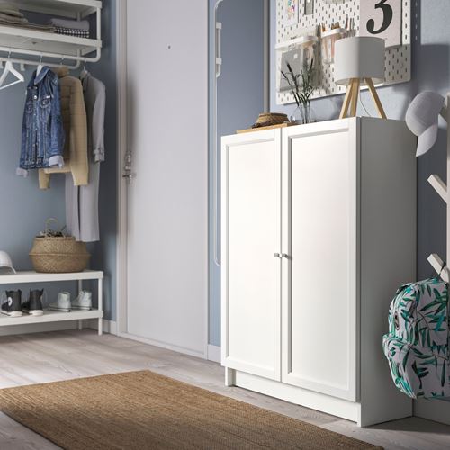 IKEA - BILLY, bookcase with door, white, 80x30x106 cm