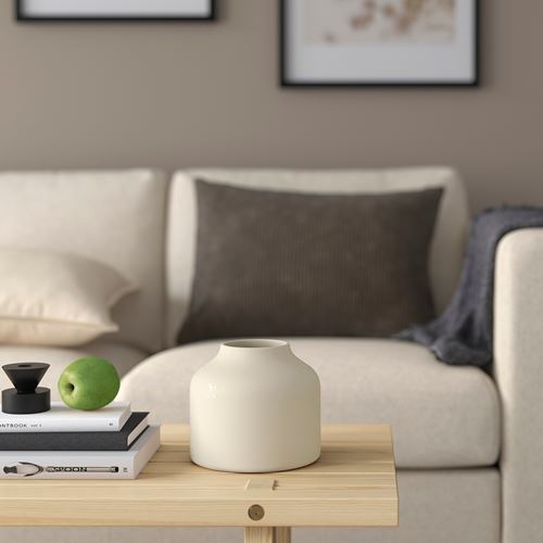 IKEA - BLODBJÖRK, seramik vazo, bej, 16 cm