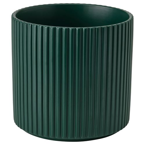 IKEA - DAKSJUS, earthenware plant pot, dark green, 12 cm