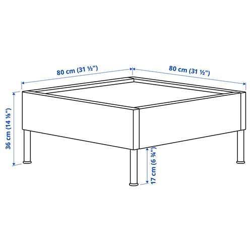 IKEA - VITTSKAR, seat section for outdoor sofa, dark grey, 80x80 cm