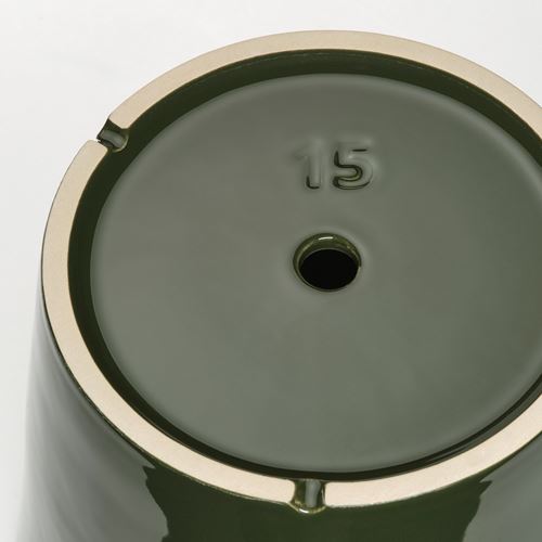 IKEA - KLOTLÖNN, toprak saksı, yeşil-bej, 15 cm