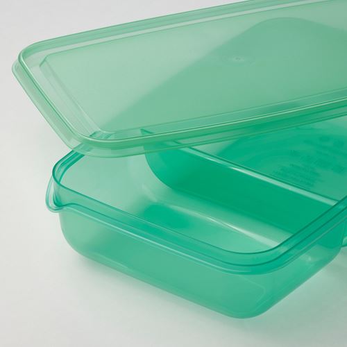 IKEA - PRUTA, plastik saklama kabı seti, lila-yeşil, 22x14x5 cm