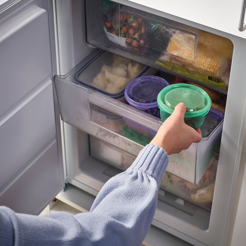 IKEA - PRUTA, plastik saklama kabı seti, lila-yeşil, 0,3 lt