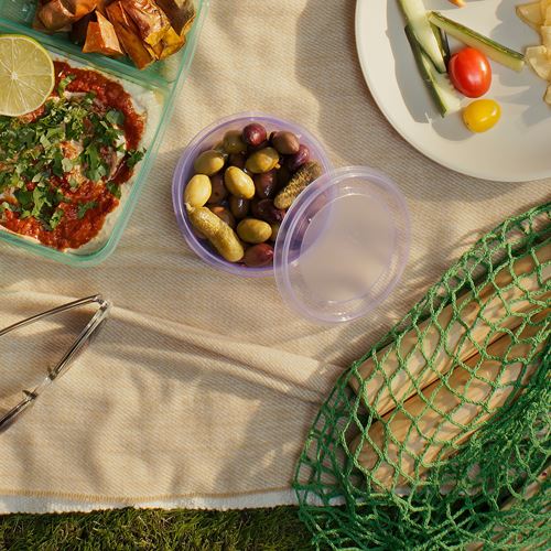 IKEA - PRUTA, plastik saklama kabı seti, lila-yeşil, 0,3 lt